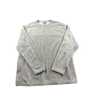 LL Bean Marled Fleece Sweater Knit Pullover Cream Crewneck Men's XL Tall